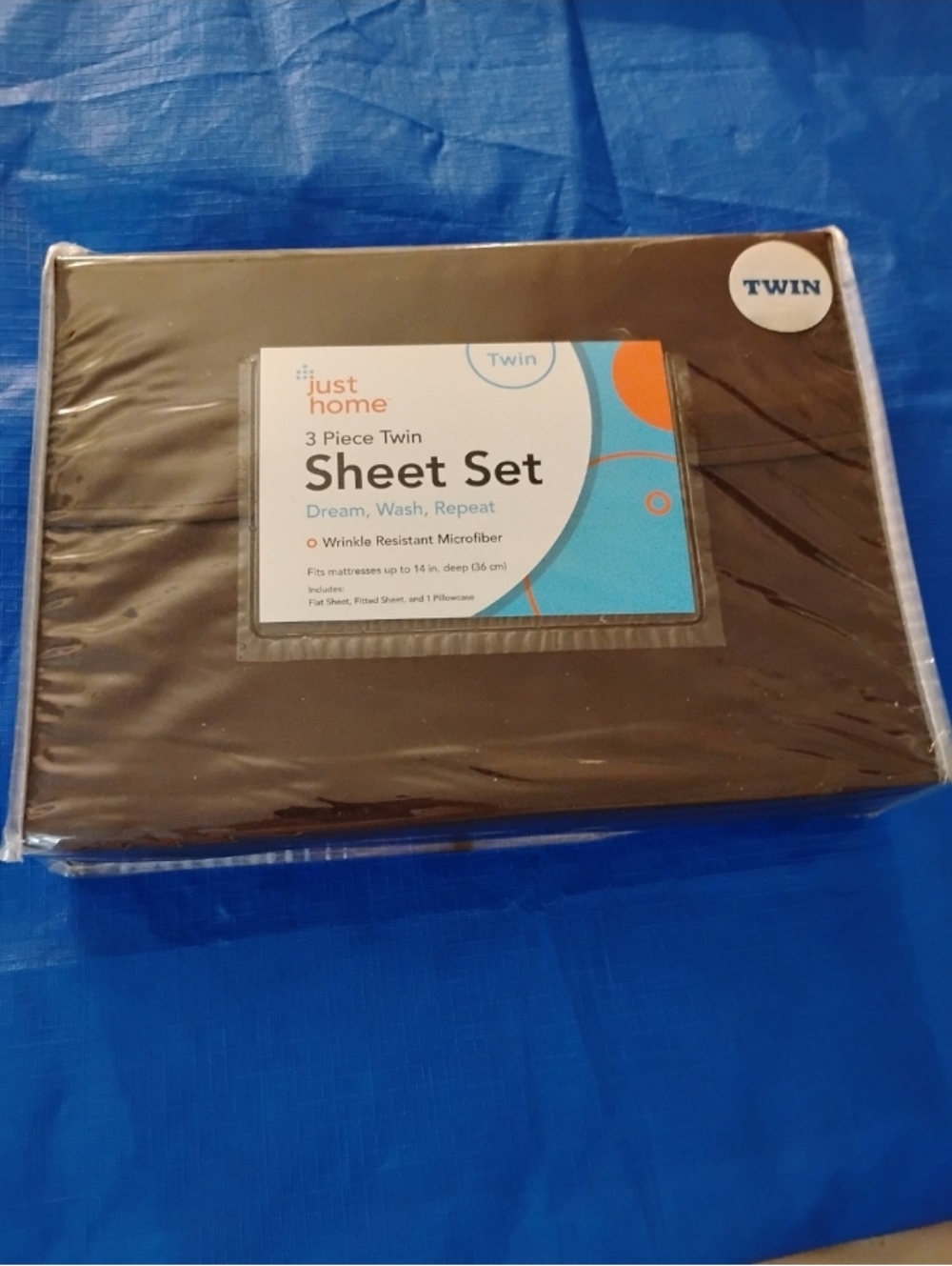 Just Home twin sheet set. NEW